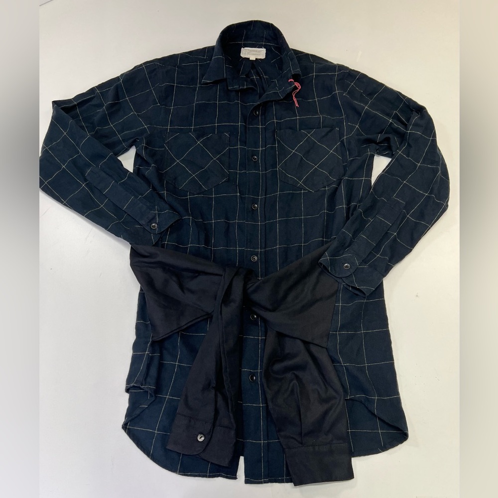 Current/Elliott The Twist Shirt Dress in Windowpane Plaid and Black New Size S - Picture 2 of 11